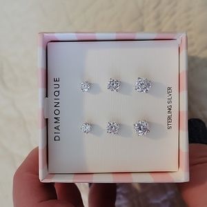 3 pairs of Diamonique Earrings